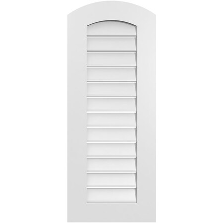 Ekena Millwork Arch Top Surface Mount PVC Gable Vent: Non-Functional, w/ 3-1/2"W x 1"P Standard Frame, 16"W x 38"H GVPAR16X3801SN